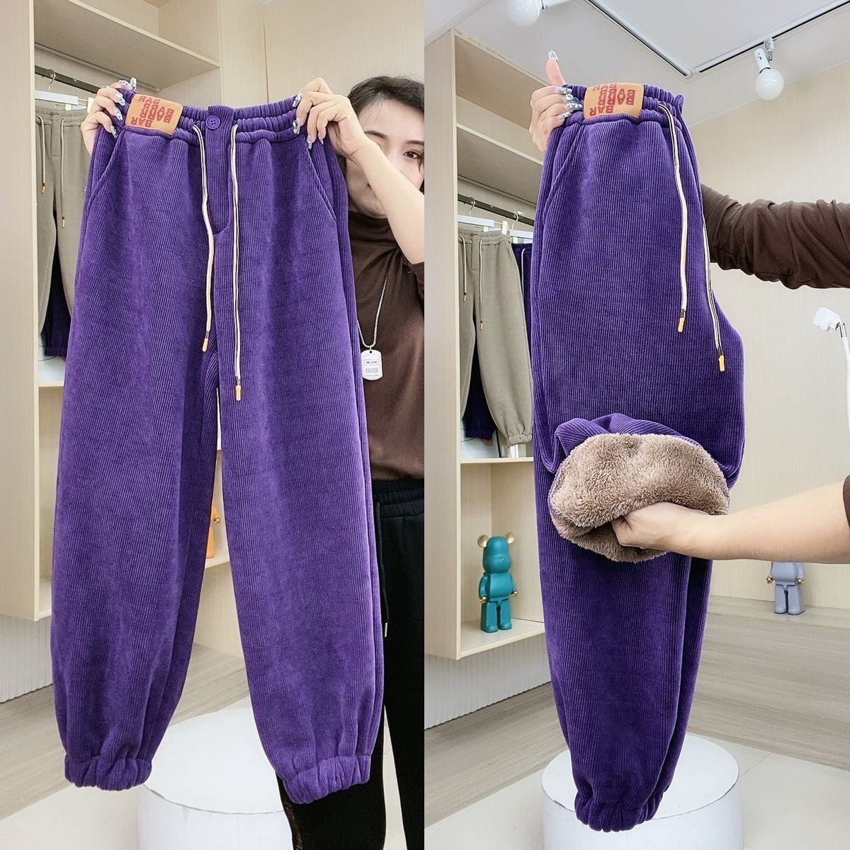 Velvet Sweatpants Lamb Velvet Warm -