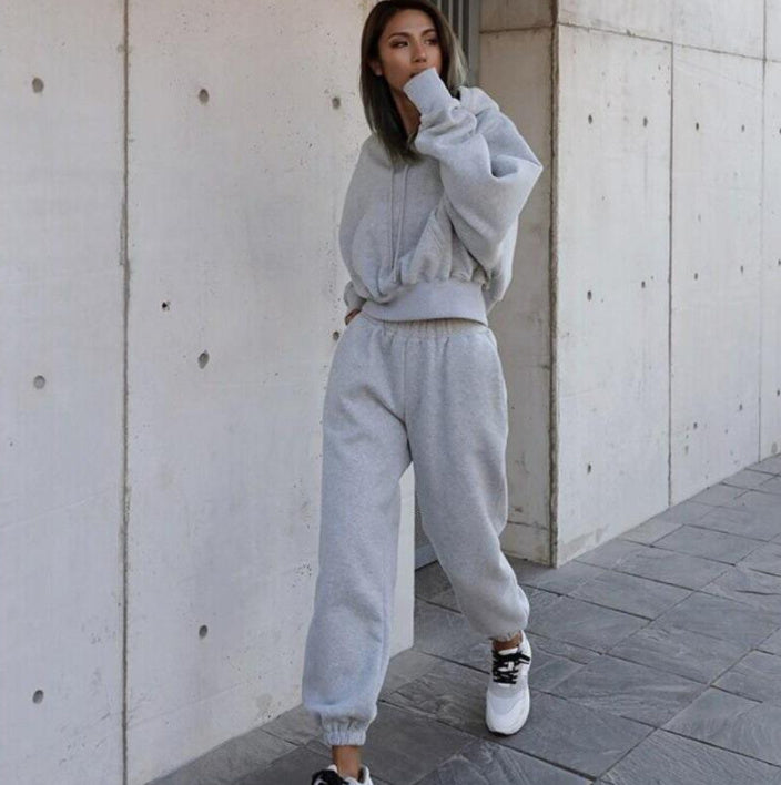 New Style Autumn And Winter Women's New Casual Hoodie Coat Sports Suit -