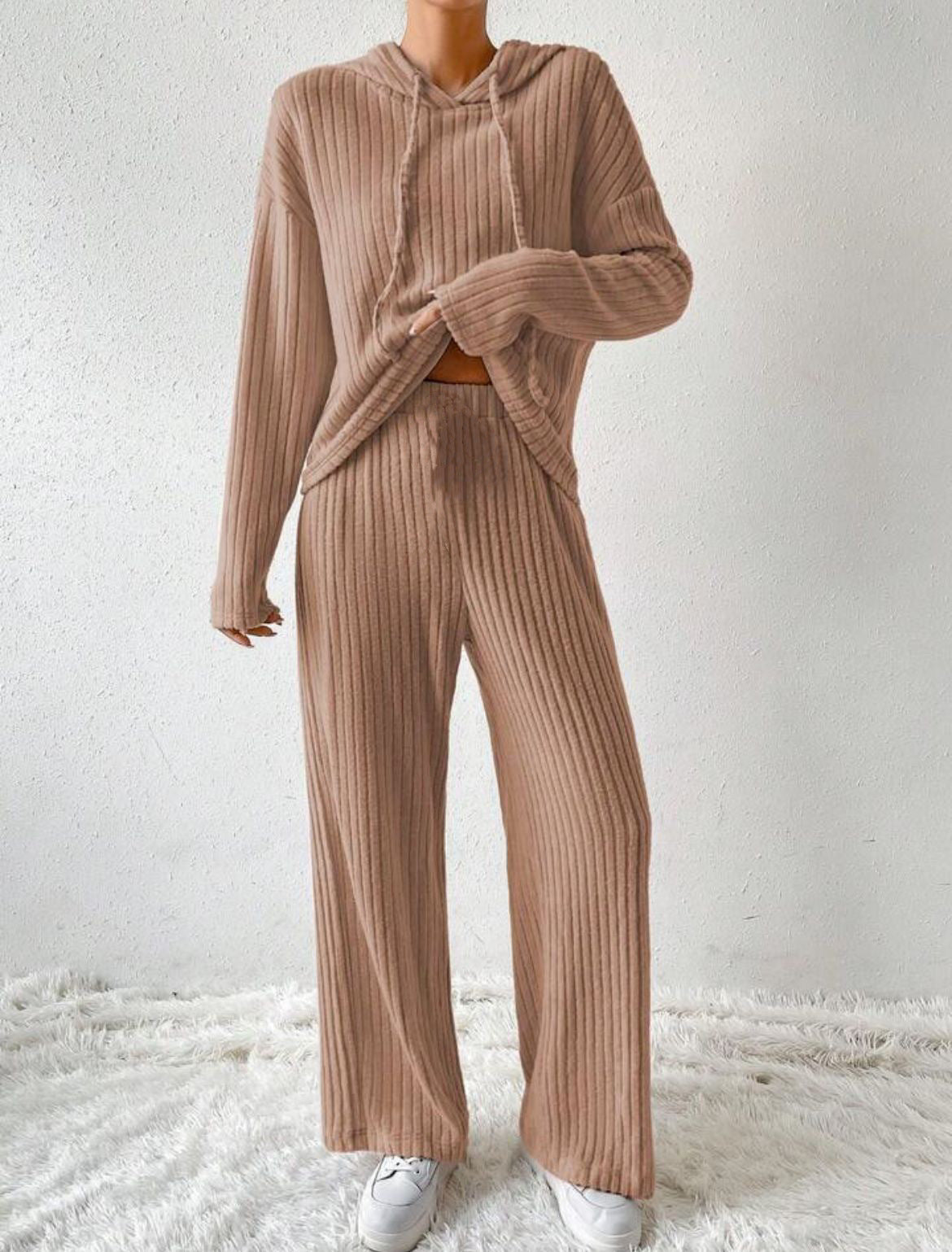 Loose Long Sleeve Trousers Suit -