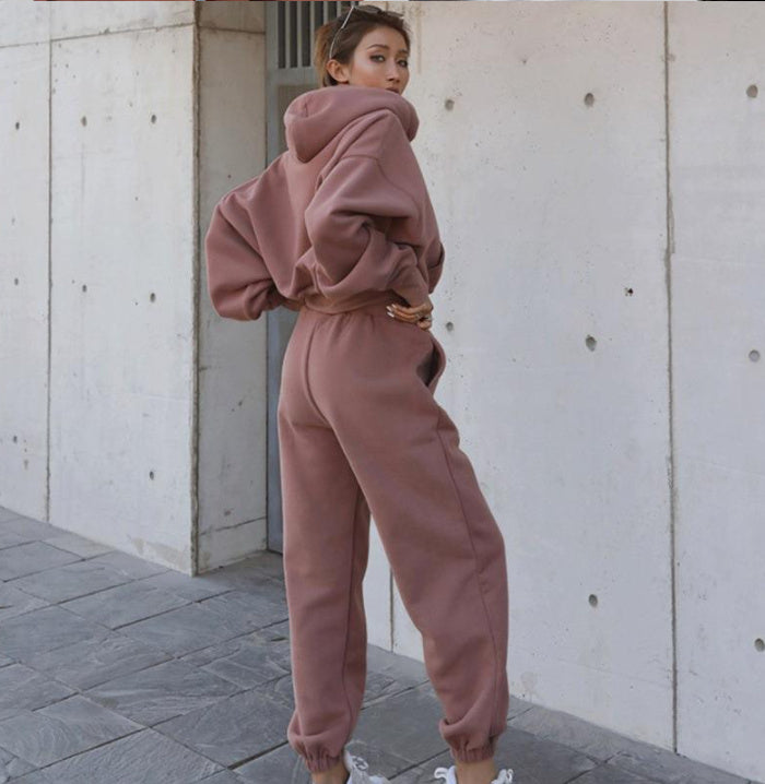 New Style Autumn And Winter Women's New Casual Hoodie Coat Sports Suit -