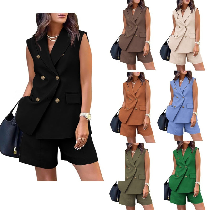 Business Temperament Double Breasted Suit -