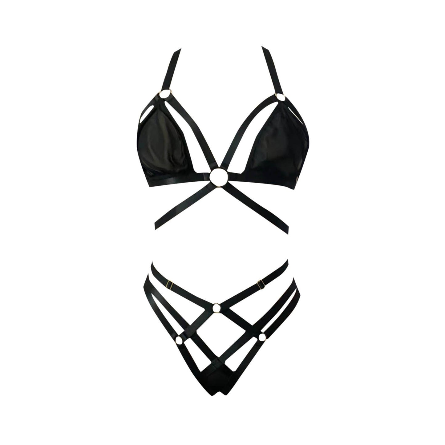 2piece Sexy Hollow Webbing Sexy Underwear Lingerie Set For W -