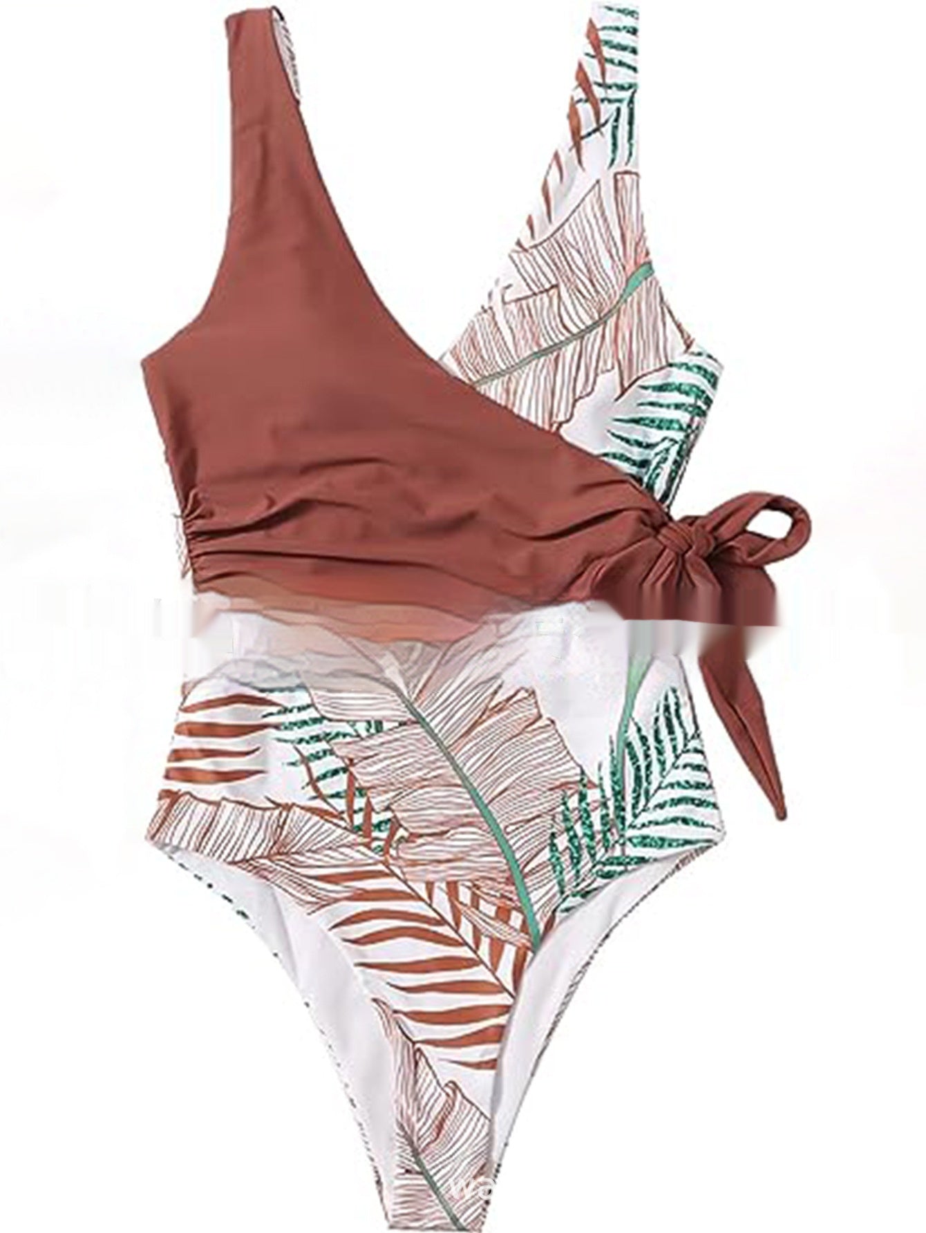 Women's Backless Contrast Colors Slimming Korean-style One-piece Tankini Swimsuit -