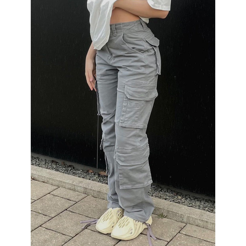 Women's Six-pocket Ins Overalls New Casual Trousers -