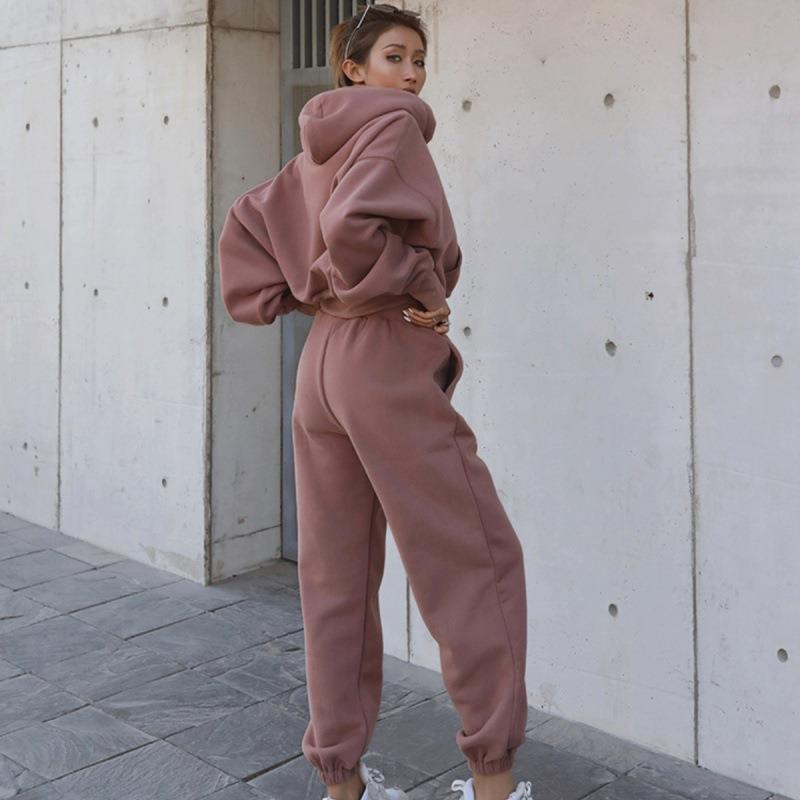 New Style Autumn And Winter Women's New Casual Hoodie Coat Sports Suit -