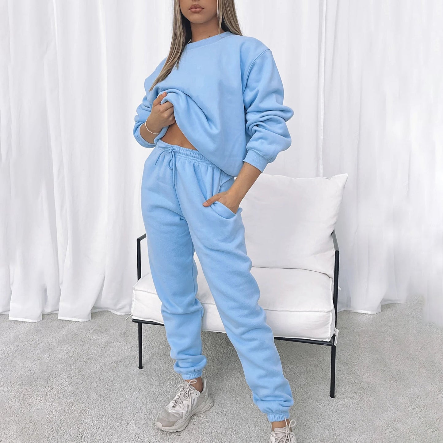 Women's Casual Long Sleeve Sweatshirt Suit -