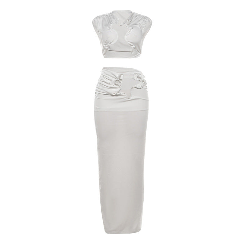 Fashion Trend Hollow-out Navel Sleeveless High Waist Suit -