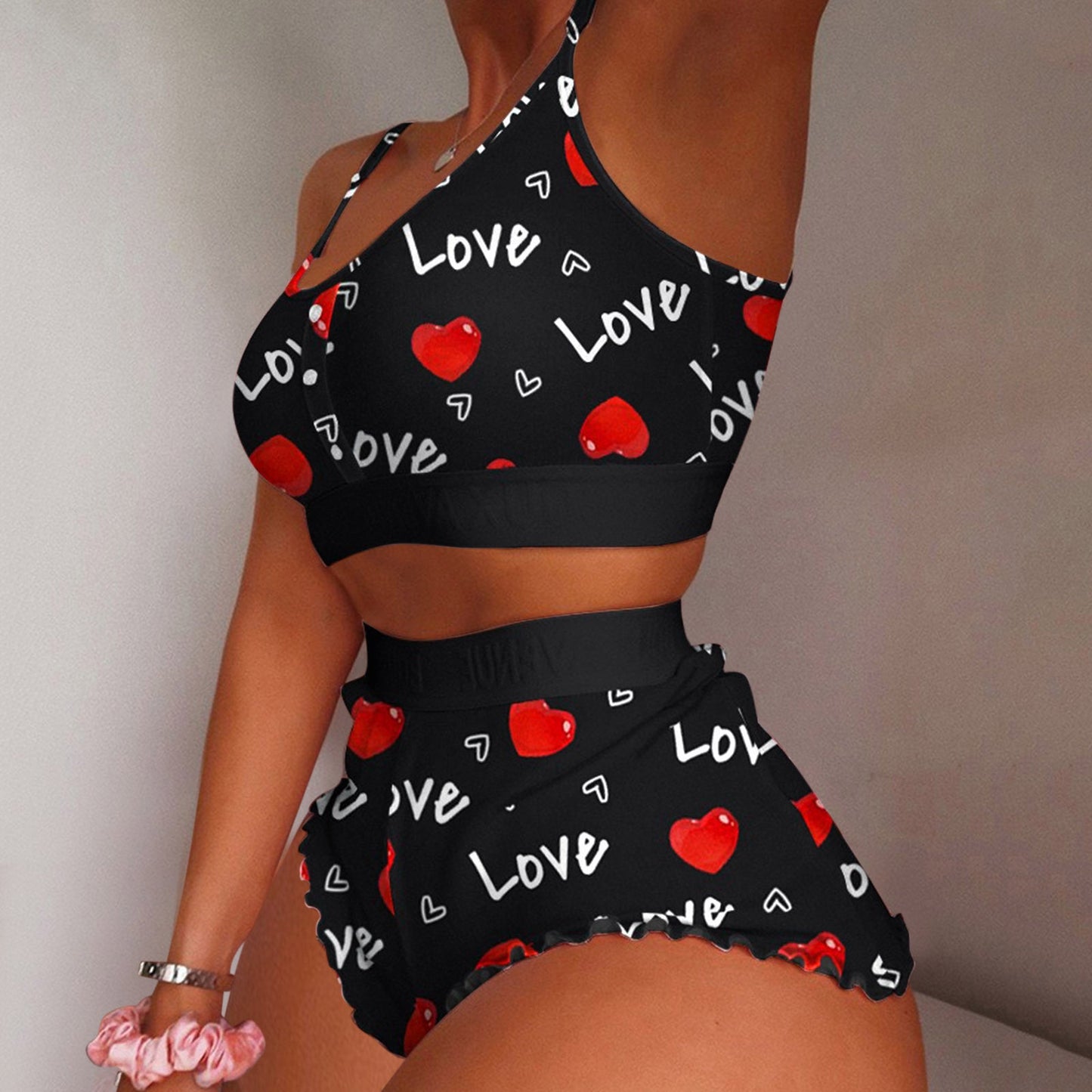 New Sexy Bikini Two-piece Set Of Split Printed Sling -