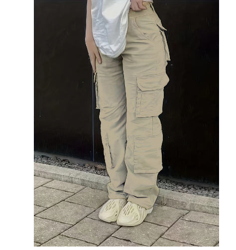 Women's Six-pocket Ins Overalls New Casual Trousers -