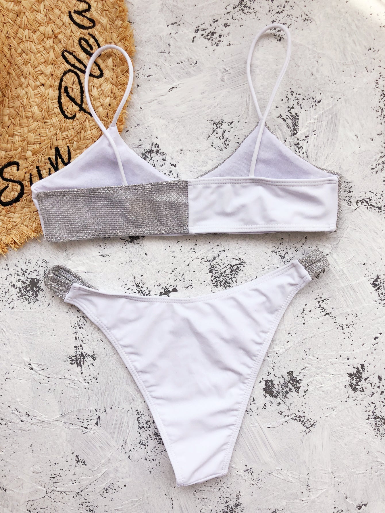 Sexy Ladies Split Swimsuit In Glitter Bikini -