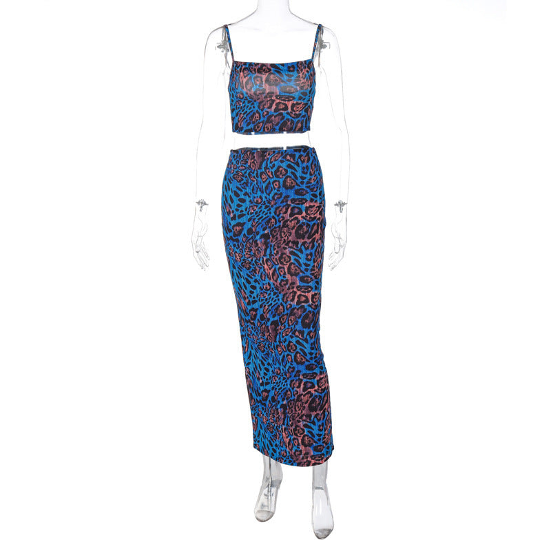 Women's Fashion Printing Bandeau Sling Suit -